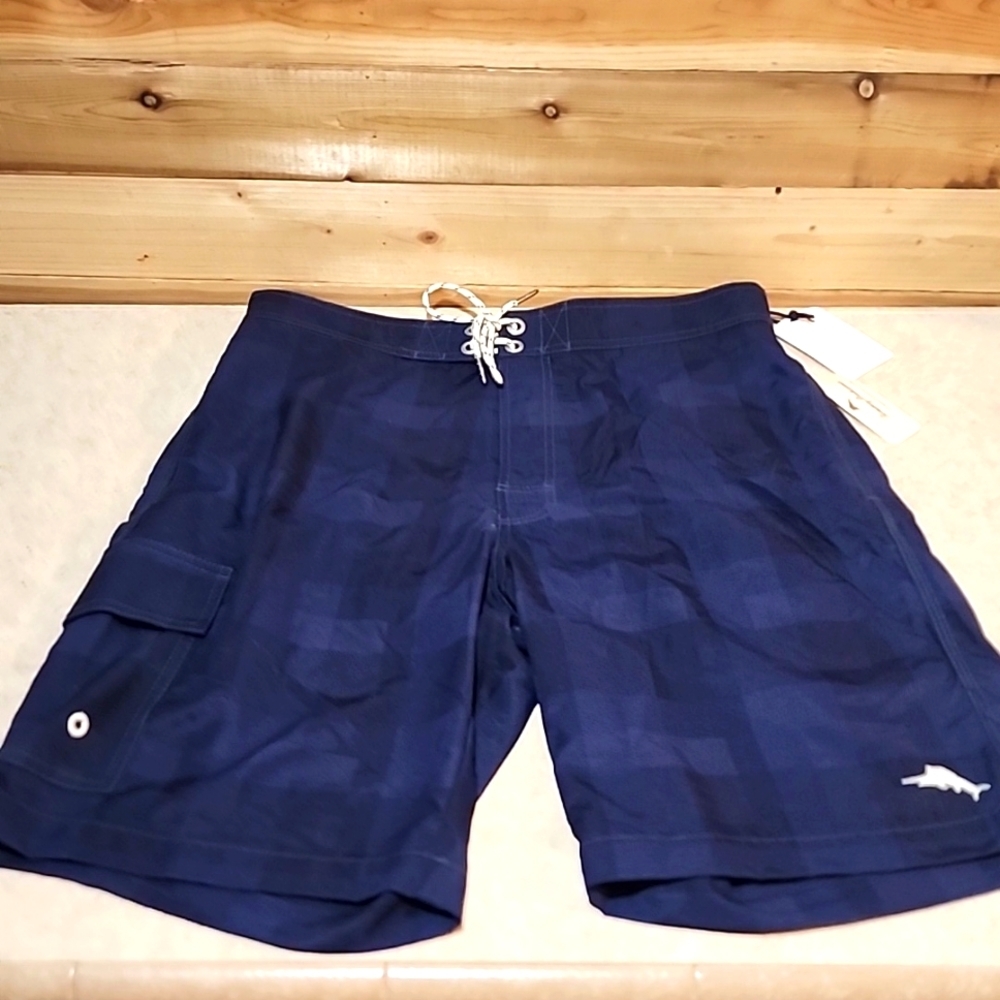 Tommy Bahama Swim Trunks Baja Check size Medium NWT